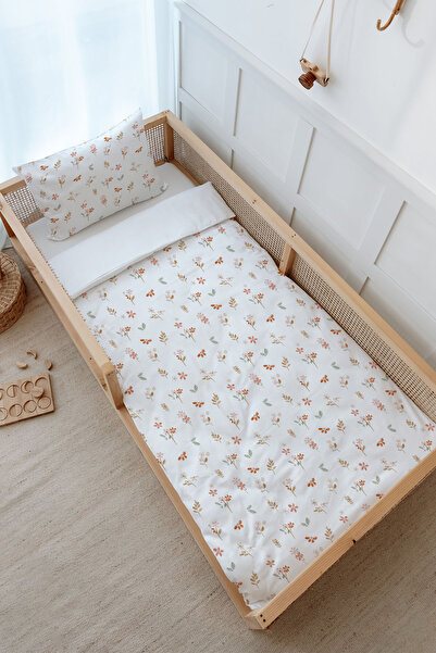 Tuğba Kuğu Montessori Bedding Set (100X200) - Pureline Series - Soft Bloom