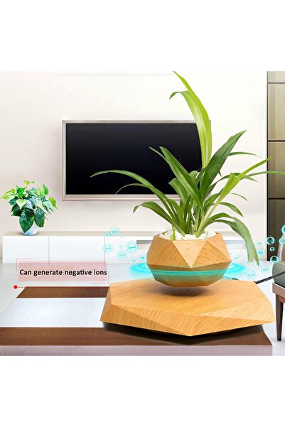 Fipka Zgsalvation Magnetic Levitating Flower Pot, Negative Ion Geometry Floating Plant, for Home Office De