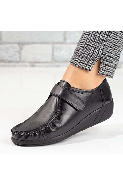 Modlet.ro Γυναικεία μαύρα Δερμάτινο casual παπούτσια MOD03670