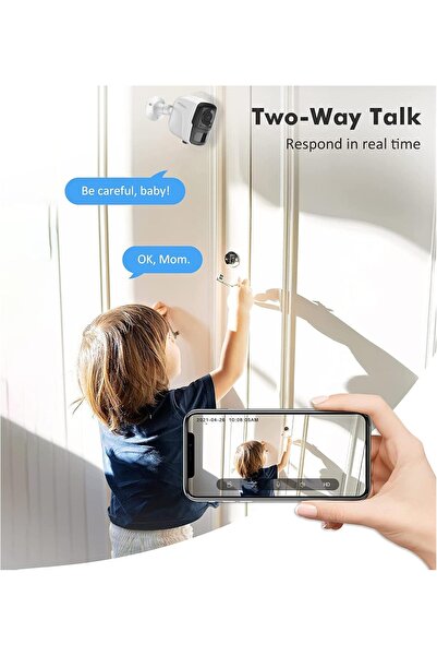 Fipka كاميرا SOZAKKA FOWL اللاسلكية القابلة لإعادة الشحن والتي تعمل بالبطارية، وكاميرا أمان منزلية، ورؤية ليلية،