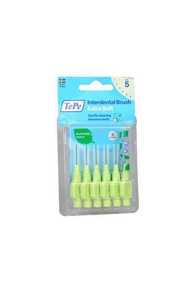 TePe فرش ما بين الأسنان فائقة النعومة اخضر 0.8 ملم 6 قطع