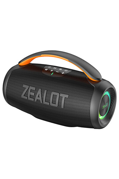 zealot P11 Portable 50W Bluetooth Speaker with Dual Bass Subwoofer, RGB Lighting, and IPX5 Waterproof