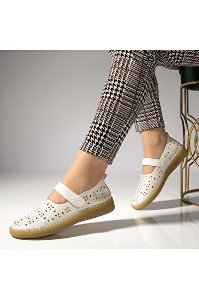 BMoD Pantofi casual albi pentru femei cu velcro MOD13269