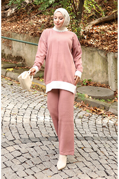 sefamerve Strickwaren-Tunika-Hosen-Set mit Perlendetails, zweiteilig, 1011-04...