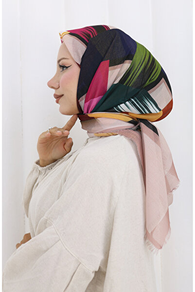 sefamerve Ψηφιακό εμπριμέ κασκόλ 70320-06 Powder Tan