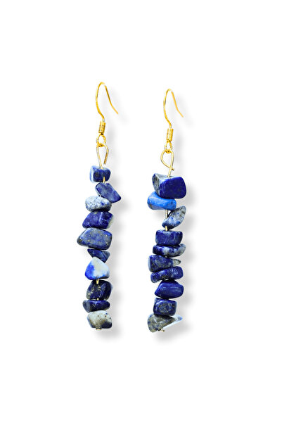 craftmystic Cercei lungi cu pietre semiprețioase din lapis lazuli și elemente...