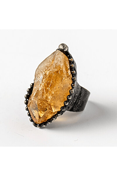 craftmystic Inel vintage reglabil cu citrină - Abundență și energie pozitivă