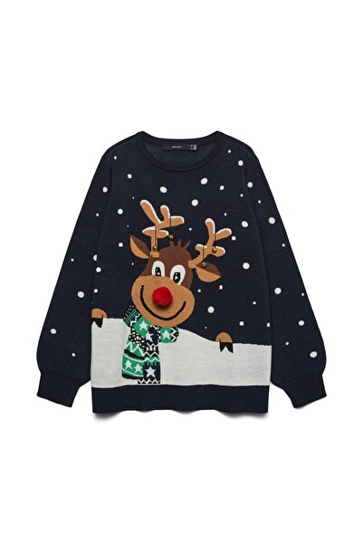 Veromoda Curve Strickpullover VMCFROSTYDEER Strickpullover