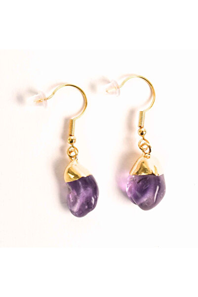 craftmystic Cercei aurii cu ametist rulat, calm și eleganță