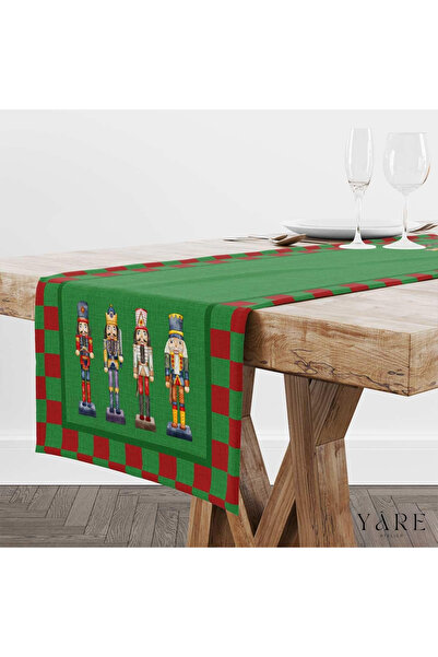 Yare Atelier Față de masă tip runner imprimată digital cu tema de Anul Nou, s...