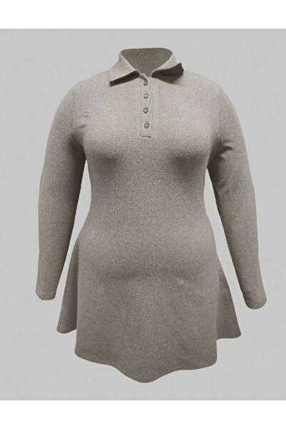 Sheya Curve+ mini dress, cream