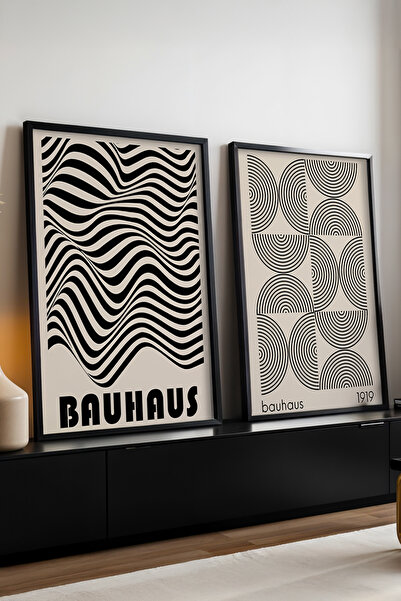 huhuli Ahşap Siyah Çerçeveli 2’li Modern Tablo huhu247