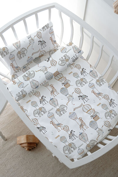 Tuğba Kuğu Park Crib Bedding Set (80X120) - Pureline Series - Dreamland Safari