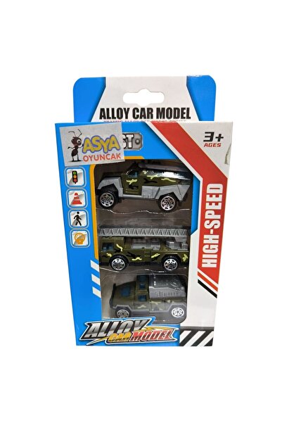 Asya Oyuncak 3-Piece Metal Military Vehicles 600-4-Green