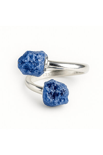 craftmystic Guidance and Inspiration - Double sodalite stone ring in rough form