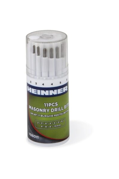 Heinner Set of 11 concrete drill bits VBB011, 3-10 mm drill bit size