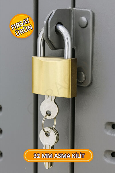 garaccu Sağlam ve Dayanıklı Kısa Sarı Asma Kilit 32 mm
