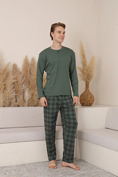 My Hanne Patterned Men's Pajama Set 16675