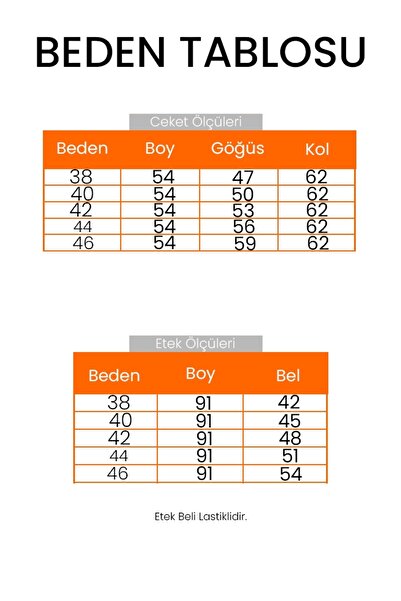 Bestenur Jacket Skirt Scuba Two-Piece Set 1614 - Black