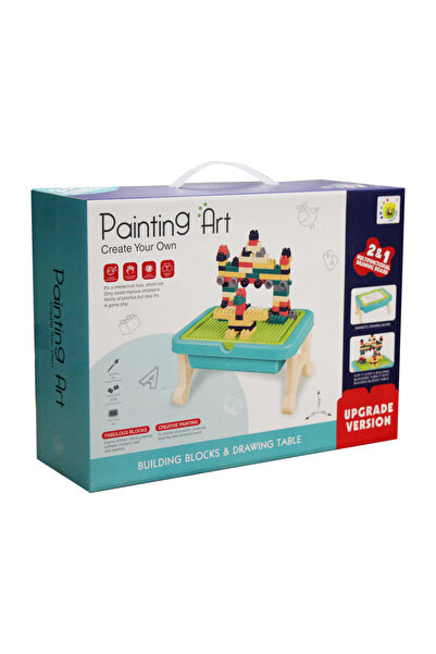 TSUMAB مكعبات بناء وطاولة رسم 2 في 1 للأطفال