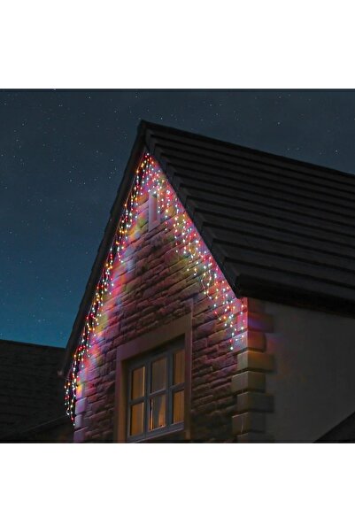 Promagg Christmas installation 13 meters of icicles, uneven fringes with 300 LEDs, 8 modes, indoor/outdoor