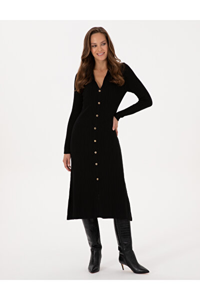 Pierre Cardin Siyah A Kesim Triko Elbise 50308196-VR046