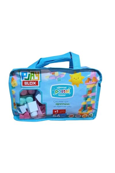 Playbox مجموعة بلوكس بلوك باستيل 56 قطعة في حقيبة للبنات والأولاد 2915