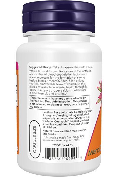 Now Supplements, Vitamin K2 (MK-7) 300 mcg, Extra Strength, Supports Bone Health*, 60 Veg Capsules