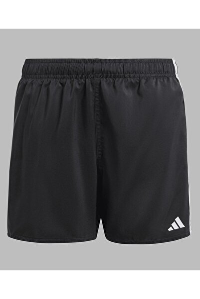 adidas شورت سباحة بثلاثة خطوط للأطفال - أسود/أبيض