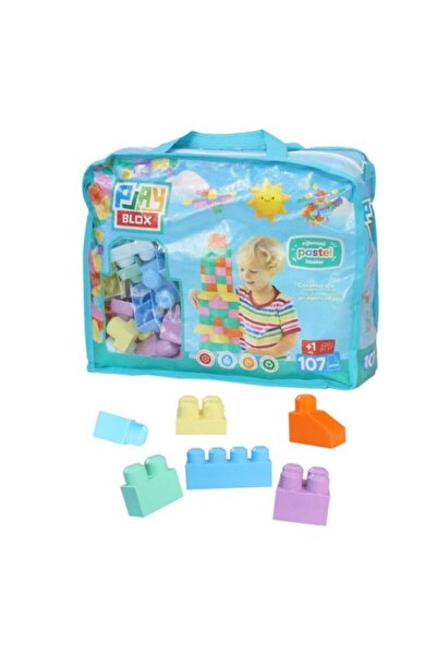 TOY PLAY بلاي بلوكس ألعاب البناء 2977 ألوان باستيل مجموعة مكعبات كبيرة 107 قط...