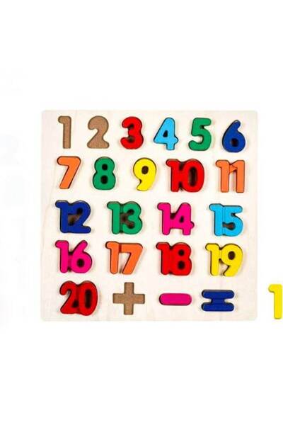 YLOTECH YLOTECH® colored wooden puzzle board with numbers from 1 - 20 27x28cm