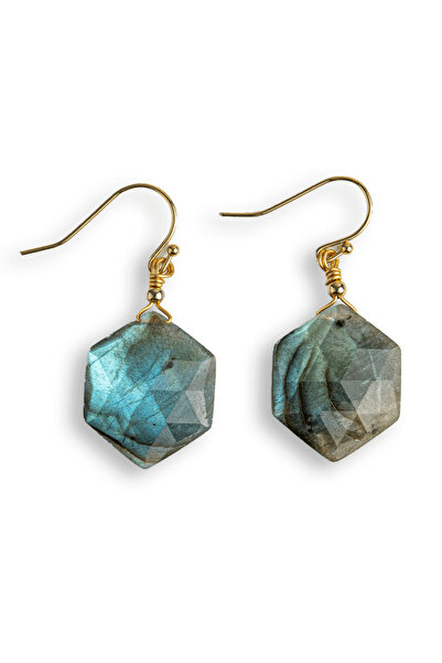 craftmystic Cercei cu vibrații protectoare - Labradorit și reflexii albastre