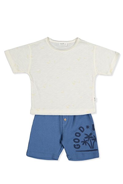 Bebetto طقم شورتات وافل مكون من قطعتين (بالم تايم) نيلي