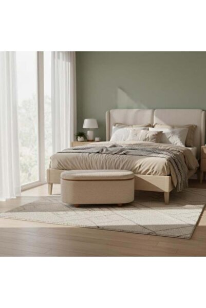 Crestj Beige Storage Box Chair