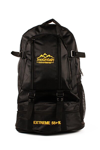 FazAv حقيبة ظهر للتخييم وتسلق الجبال باللون الأسود مع الكثير من الفتحات