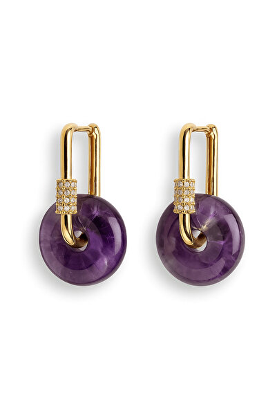 craftmystic Bijuteria Tăcerii - Cercei cu ametist și design Pi