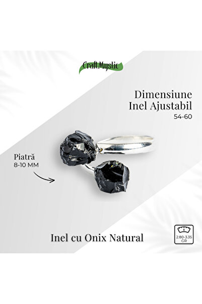 craftmystic Simplitate cu vibrații puternice - Inel dublu cu onix
