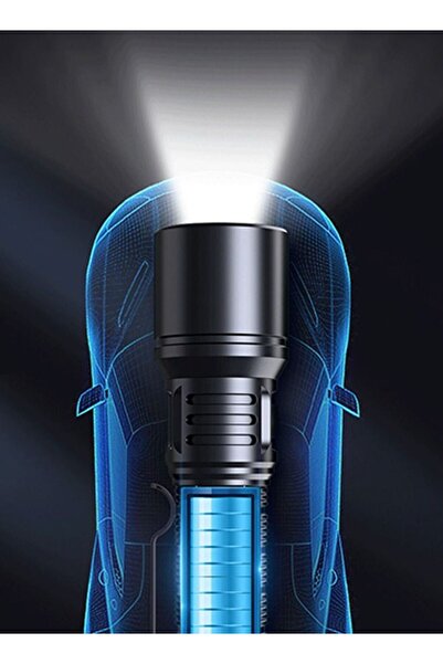 Arabest Outdoor Waterproof Flashlight, Rechargeable Flashlight, 3-level Light Source Large-capacity Battery