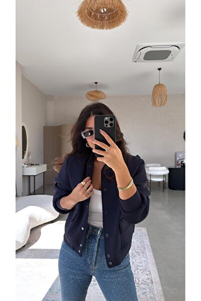 Buket Teke سترة بومبر باللون الأزرق الداكن