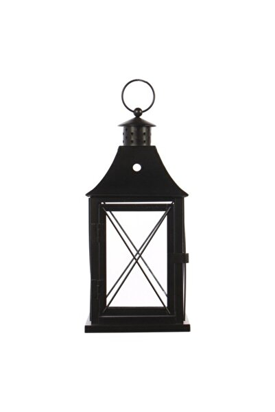 OEM Felinar decorativ, TT009-1, metal + sticla, negru, 31 cm