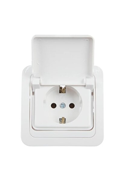 HOFF Comtec 0012-05255 simple schuko socket, recessed, frame included, with cover, protective contact