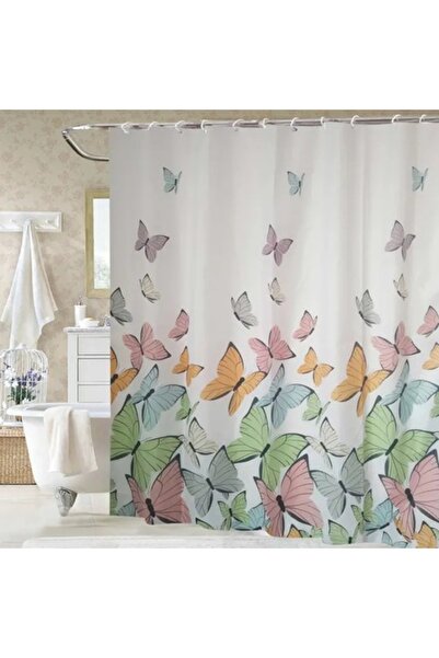 OEM Shower curtain SWSC-768, butterfly pattern, 180 x 200 cm