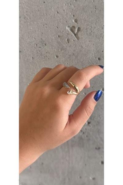 KAD COLLECTION خاتم بتصميم حجر الزركون قابل للتعديل