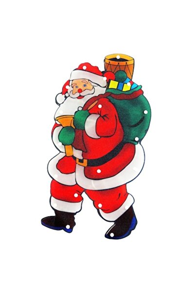 HOFF Decoratiune geam Mos Craciun cu 20 LED-uri, Hoff, alimentare baterii