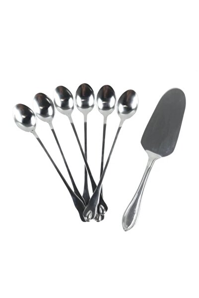Icos Dessert spoon + cake palette, Icos, stainless steel, set of 7 pieces