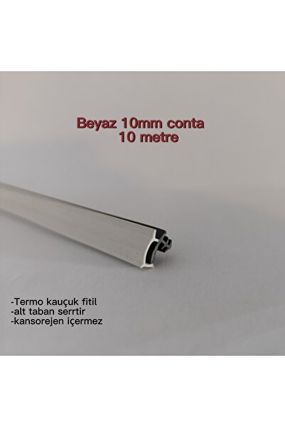 Bil Conta Ahşap Kapı Fitili BEYAZ 10mm 10 metre termo kauçuk alt taban sert