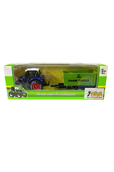 Asya Oyuncak Metal Traktör 955-168-Mavi