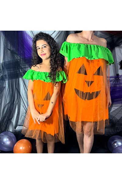 Dimmel Costume Kabak Anne Kız Elbise Halloween Kostüm