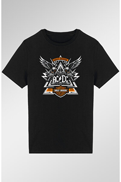 4desire.ro Tricou barbati HD - AC / DC Ink, Classic Regular Fit, Bumbac 100%, Vegan Approved