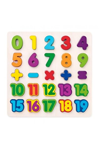 Woody Plansa puzzle din lemn cu cifre si numere colorate